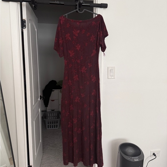 Free People Burgundy Floral Maxi Dress - Picture 2 of 4